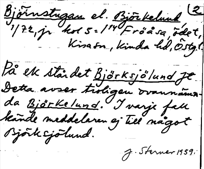 Bild på arkivkortet för arkivposten Björnstugan el. Björkelund