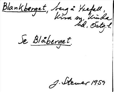 Bild på arkivkortet för arkivposten Blankberget