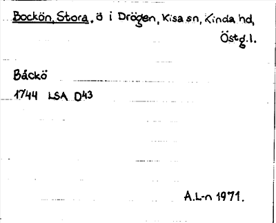 Bild på arkivkortet för arkivposten Bockön, Stora
