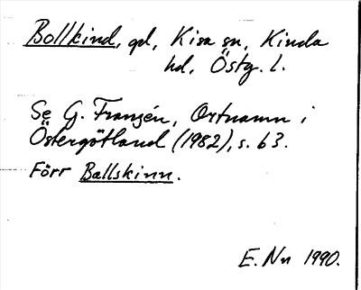Bild på arkivkortet för arkivposten Bollkind