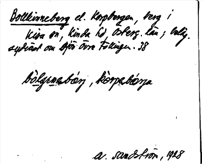 Bild på arkivkortet för arkivposten Bollkinneberg el. Korpbergen