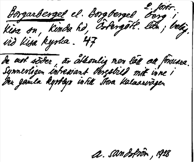 Bild på arkivkortet för arkivposten Borgarberget el. Borgberget