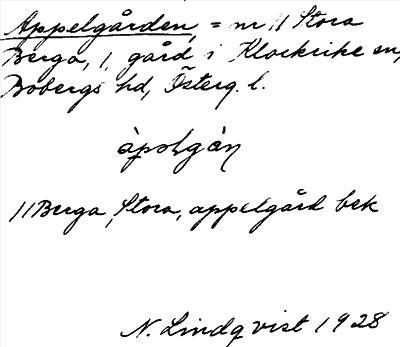 Bild på arkivkortet för arkivposten Appelgården