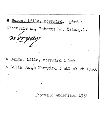 Bild på arkivkortet för arkivposten Berga, Lilla, norrgård
