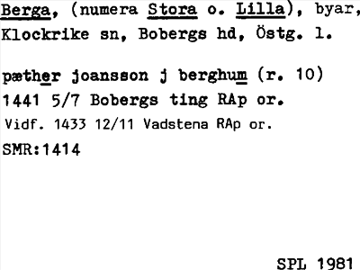 Bild på arkivkortet för arkivposten Berga, Stora o. Lilla