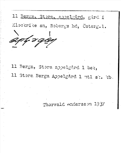Bild på arkivkortet för arkivposten Berga, Stora, appelgård