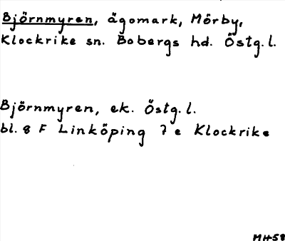 Bild på arkivkortet för arkivposten Björnmyren