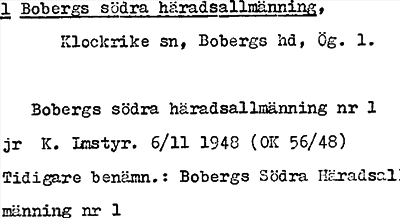 Bild på arkivkortet för arkivposten Bobergs södra häradsallmänning