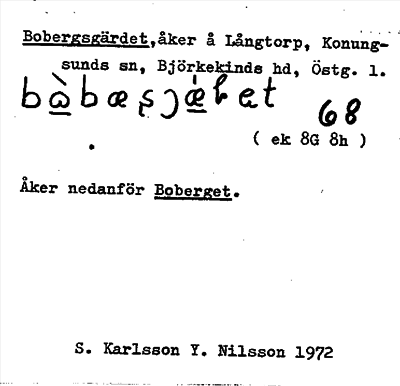 Bild på arkivkortet för arkivposten Bobergsgärdet
