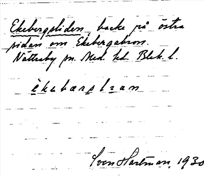 Bild på arkivkortet för arkivposten Ekebergsliden