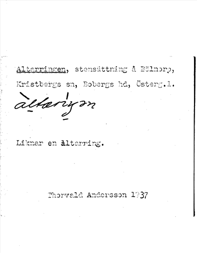 Bild på arkivkortet för arkivposten Altarringen