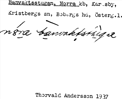Bild på arkivkortet för arkivposten Banvaktsstugan, Norra