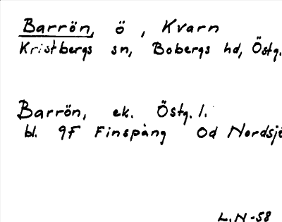 Bild på arkivkortet för arkivposten Barrön