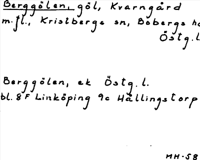 Bild på arkivkortet för arkivposten Berggölen