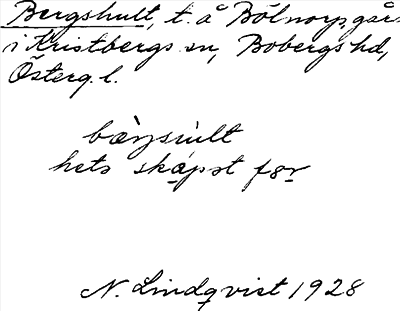 Bild på arkivkortet för arkivposten Bergshult