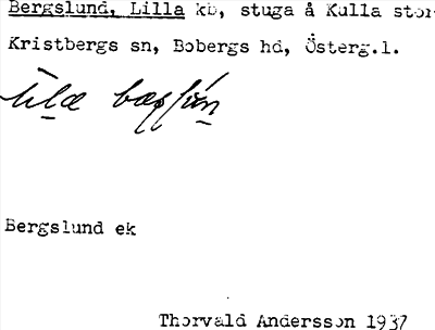 Bild på arkivkortet för arkivposten Bergslund, Lilla