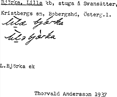 Bild på arkivkortet för arkivposten Björka, Lilla