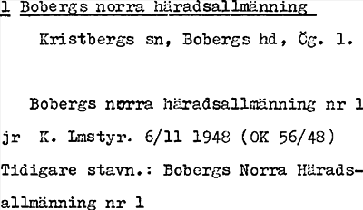 Bild på arkivkortet för arkivposten Bobergs norra häradsallmänning