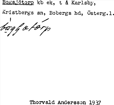 Bild på arkivkortet för arkivposten Bogsjötorp