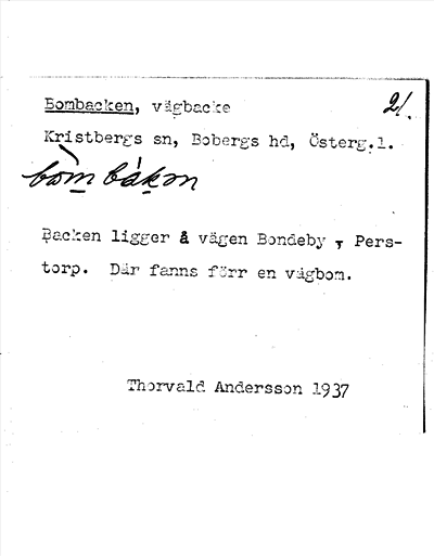 Bild på arkivkortet för arkivposten Bombacken