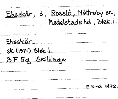 Bild på arkivkortet för arkivposten Ekeskär