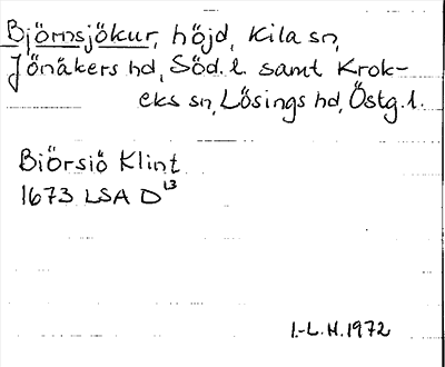Bild på arkivkortet för arkivposten Björnsjökur