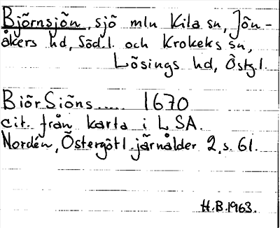Bild på arkivkortet för arkivposten Björnsjön