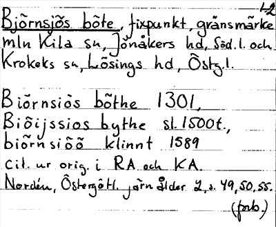 Bild på arkivkortet för arkivposten Björnsjös böte