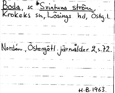Bild på arkivkortet för arkivposten Boda, se *Svintuna ström