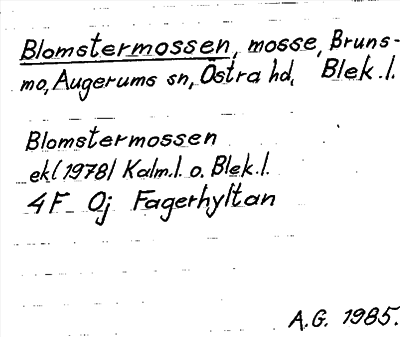 Bild på arkivkortet för arkivposten Blomstermossen
