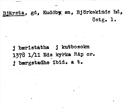 Bild på arkivkortet för arkivposten Bjärsta