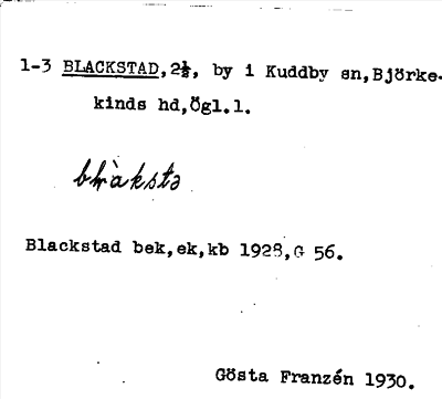 Bild på arkivkortet för arkivposten Blackstad