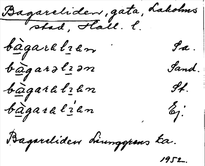 Bild på arkivkortet för arkivposten Bagareliden