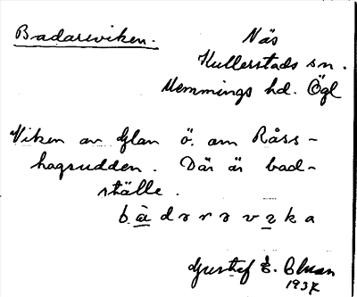 Bild på arkivkortet för arkivposten Badareviken