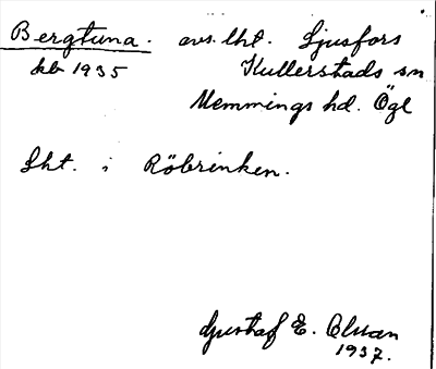 Bild på arkivkortet för arkivposten Bergtuna