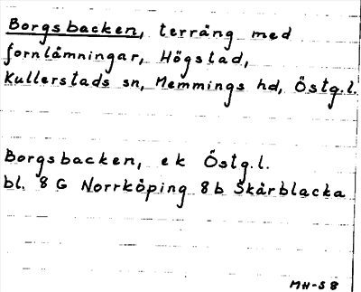 Bild på arkivkortet för arkivposten Borgsbacken