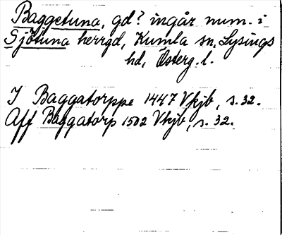 Bild på arkivkortet för arkivposten Baggetuna