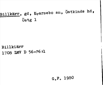 Bild på arkivkortet för arkivposten Billkärr