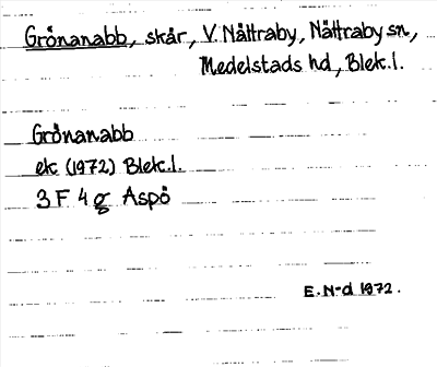Bild på arkivkortet för arkivposten Grönanabb