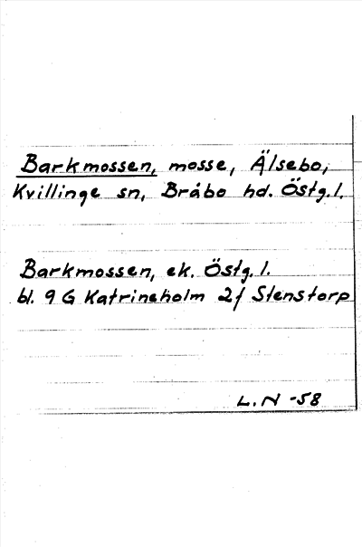 Bild på arkivkortet för arkivposten Barkmossen