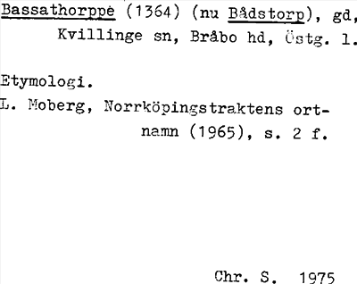 Bild på arkivkortet för arkivposten Bassathorppe