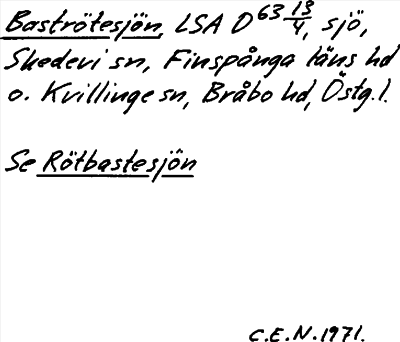 Bild på arkivkortet för arkivposten Baströtesjön se Rötbastesjön