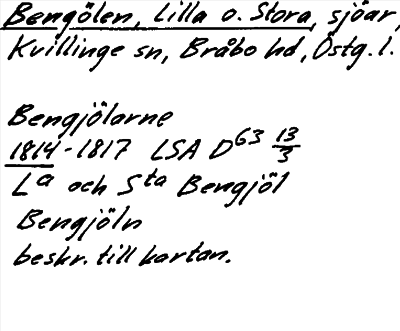 Bild på arkivkortet för arkivposten Bengölen, Lilla o. Stora