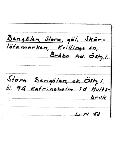 Bild på arkivkortet för arkivposten Bengölen, Stora