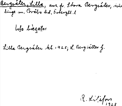 Bild på arkivkortet för arkivposten Bergsäter, Lilla
