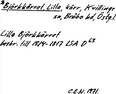 Bild på arkivkortet för arkivposten *Björkkärret, Lilla