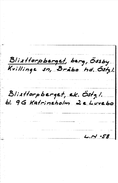 Bild på arkivkortet för arkivposten Blixttorpberget