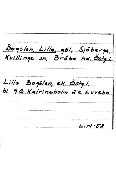 Bild på arkivkortet för arkivposten Bogölen, Lilla