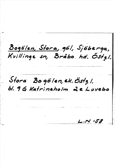 Bild på arkivkortet för arkivposten Bogölen, Stora