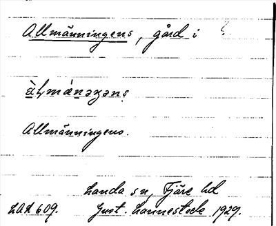 Bild på arkivkortet för arkivposten Allmänningens